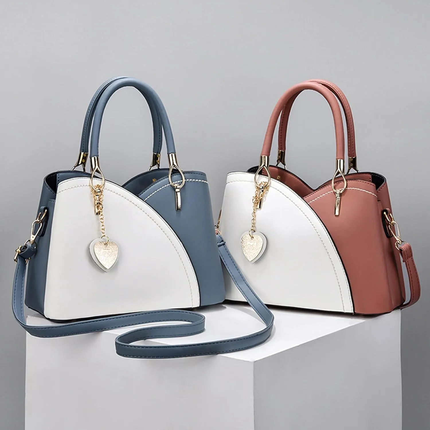 Fashion Shoulder Bags Casual Leather Messenger Bag Large Capacity Handbag Fashion Womens Bags Leather (Blue, One Size)