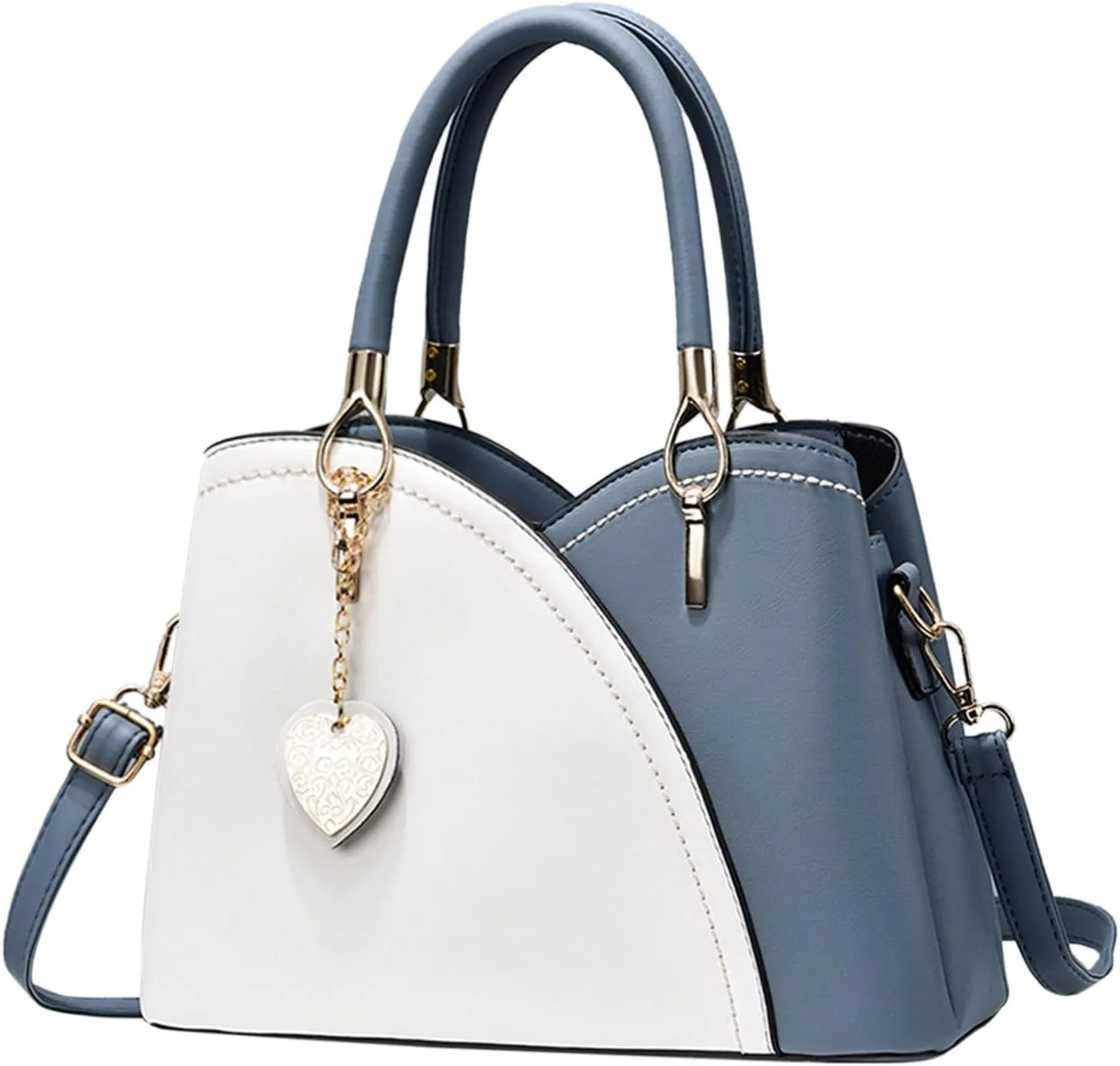 Fashion Shoulder Bags Casual Leather Messenger Bag Large Capacity Handbag Fashion Womens Bags Leather (Blue, One Size)