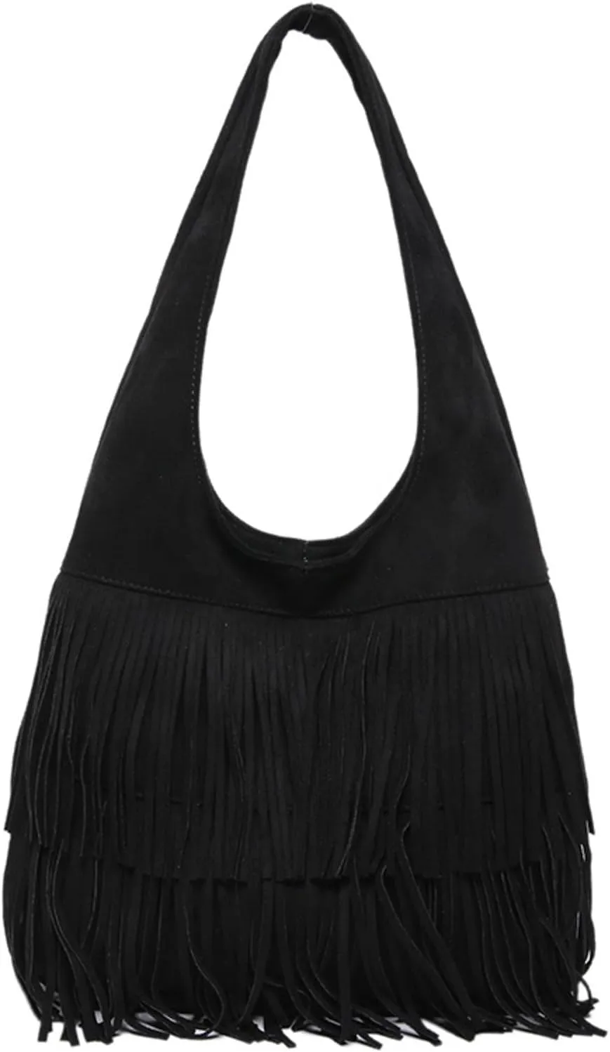 Fashion Tote Top Handle Satchel Fashionable Retro Classic Frosted Tassel Large Capacity Tote Shoulder Bag