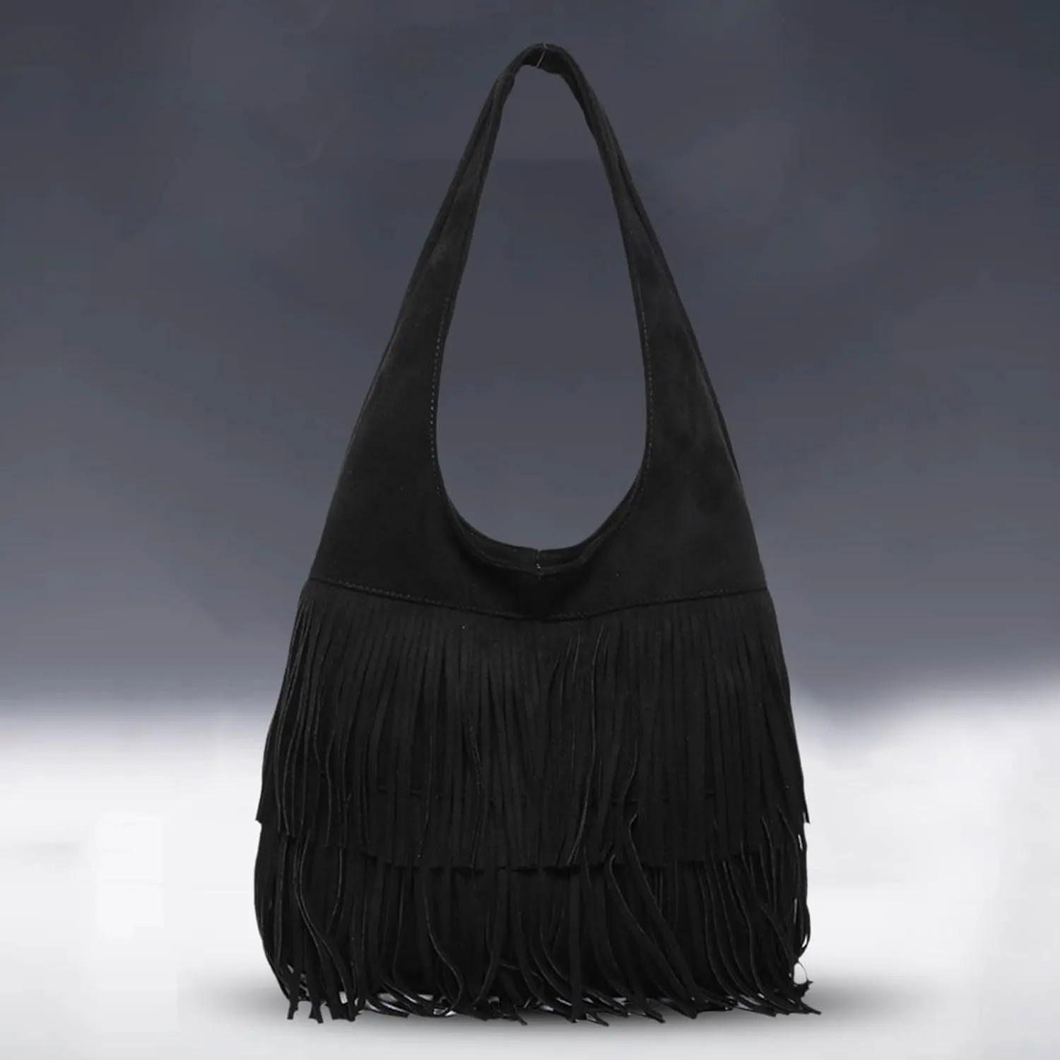 Fashion Tote Top Handle Satchel Fashionable Retro Classic Frosted Tassel Large Capacity Tote Shoulder Bag