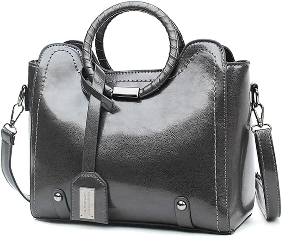 Fashion Women Purse and Handbag Ladies Oil Wax Leather Tote Shoulder Bag