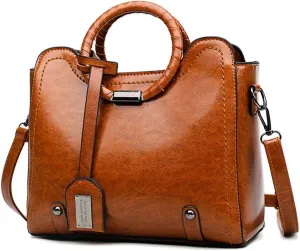Fashion Women Purse and Handbag Ladies Oil Wax Leather Tote Shoulder Bag