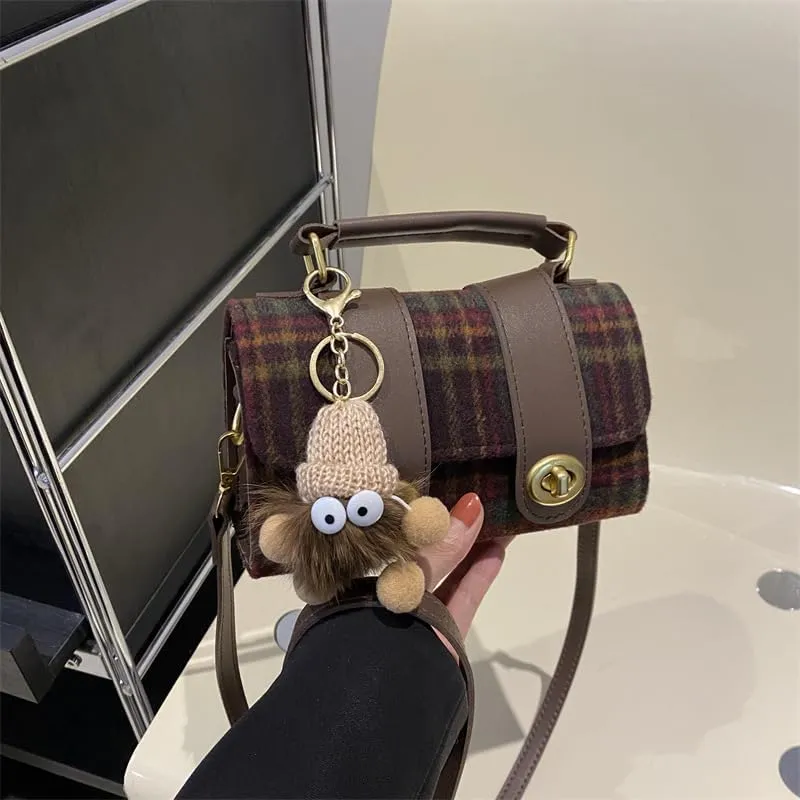 Fashionable shoulder handbags for women stylish contrast color cylindrical hobo purses versatile crossbody bags trend