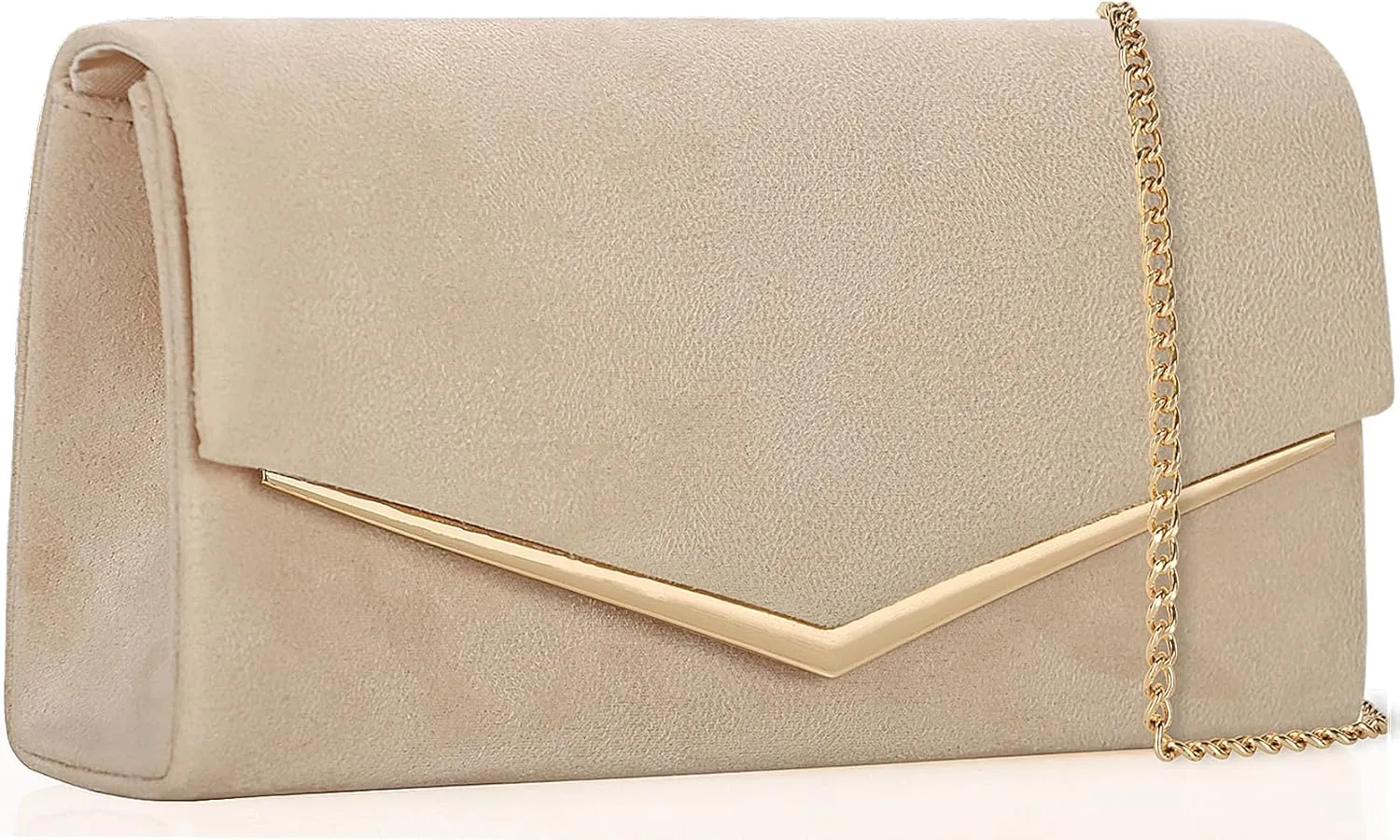 Faux Suede Women's Evening Clutch Bags for Formal Cocktail Prom Wedding Party Velvet Foldover Purse