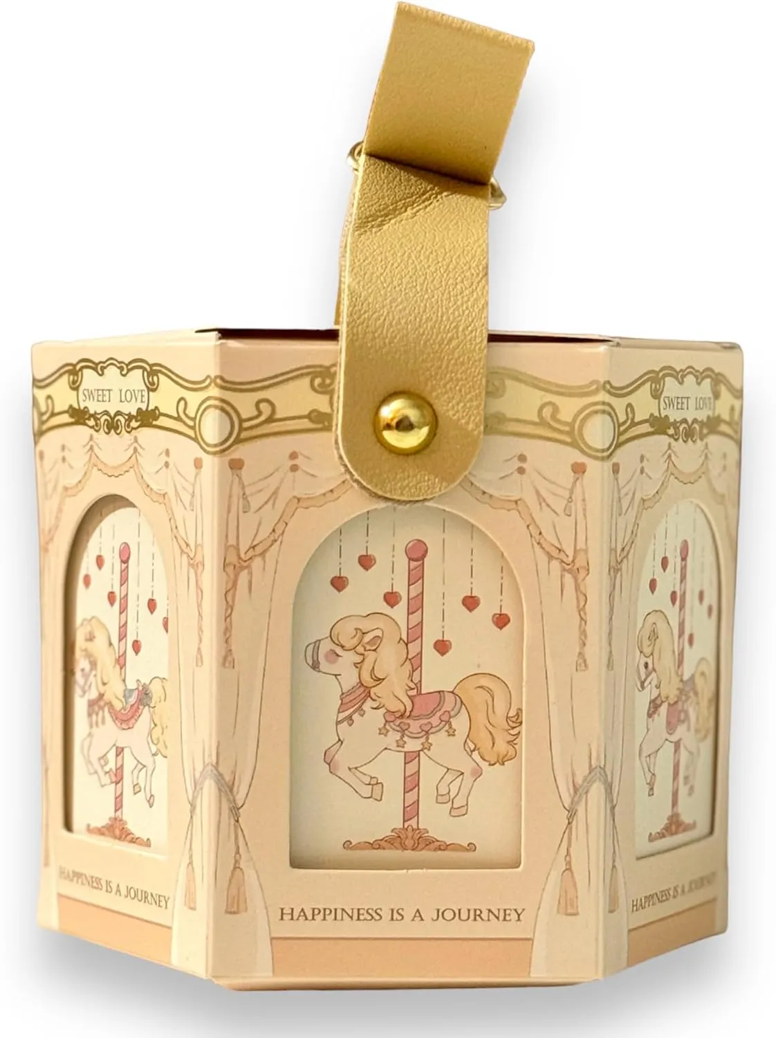 FavorsXtra - 10 Pcs Party Favor Boxes, Treat Containers, Candy Boxes, Favors boxes for a Wedding, Birthday, Baby, or Bridal shower, Full Moon Design Box. (Champagne Gold)