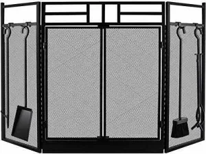 Fireplace Screens Fireplace Screen with Doors Large Flat Guard Fire Screens & Tools Outdoor Metal Fireplace Screen Flat Fireplace Screens Decorative