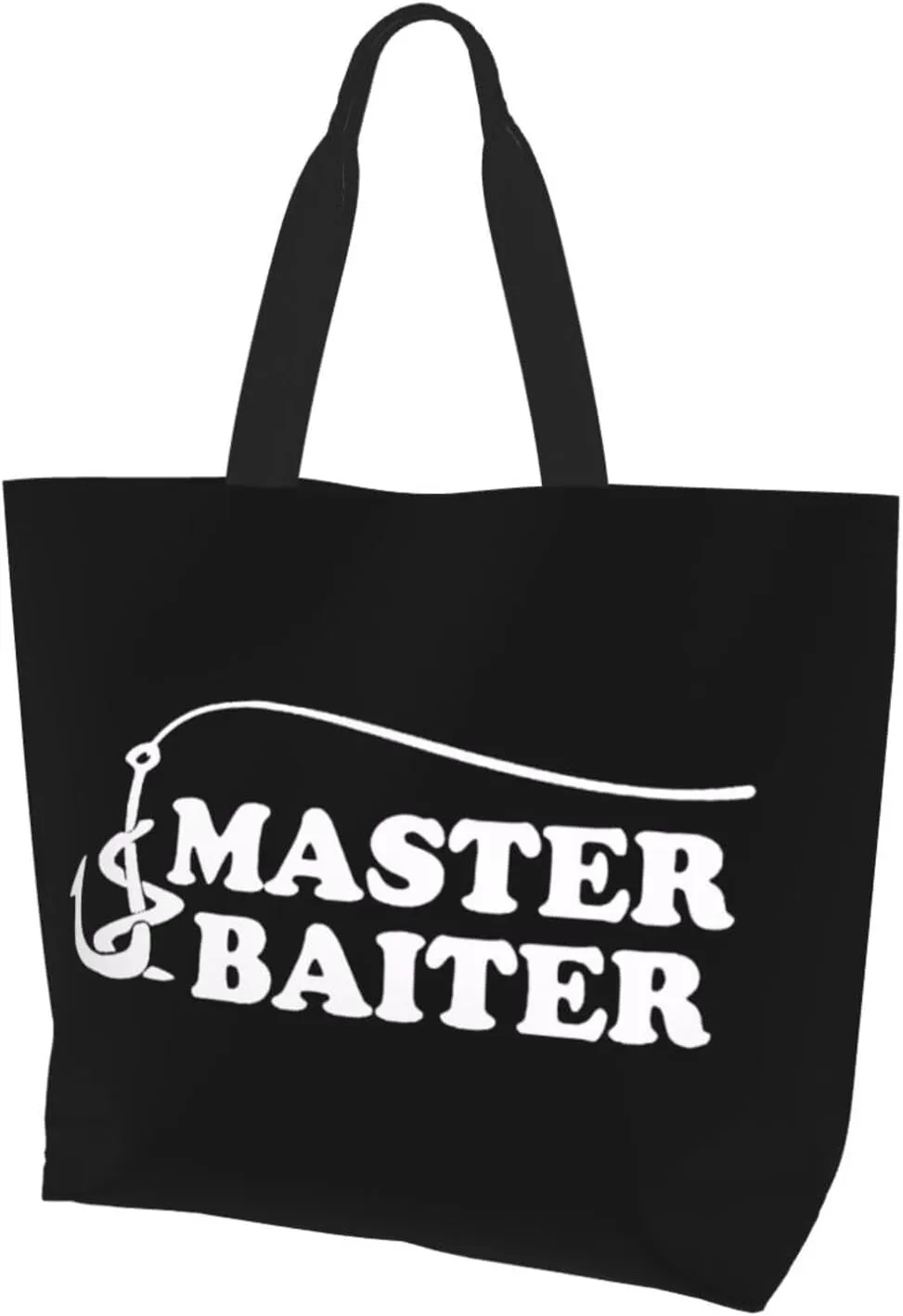 Fishing Master Baiter Hook Lure Women'S Large Capacity Shoulder Shopping Bag, Reusable Handbag, Gift Bag