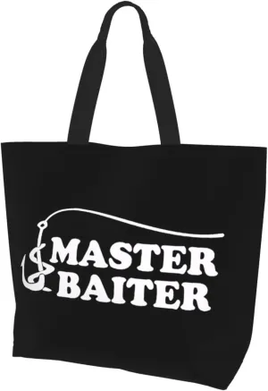 Fishing Master Baiter Hook Lure Women'S Large Capacity Shoulder Shopping Bag, Reusable Handbag, Gift Bag