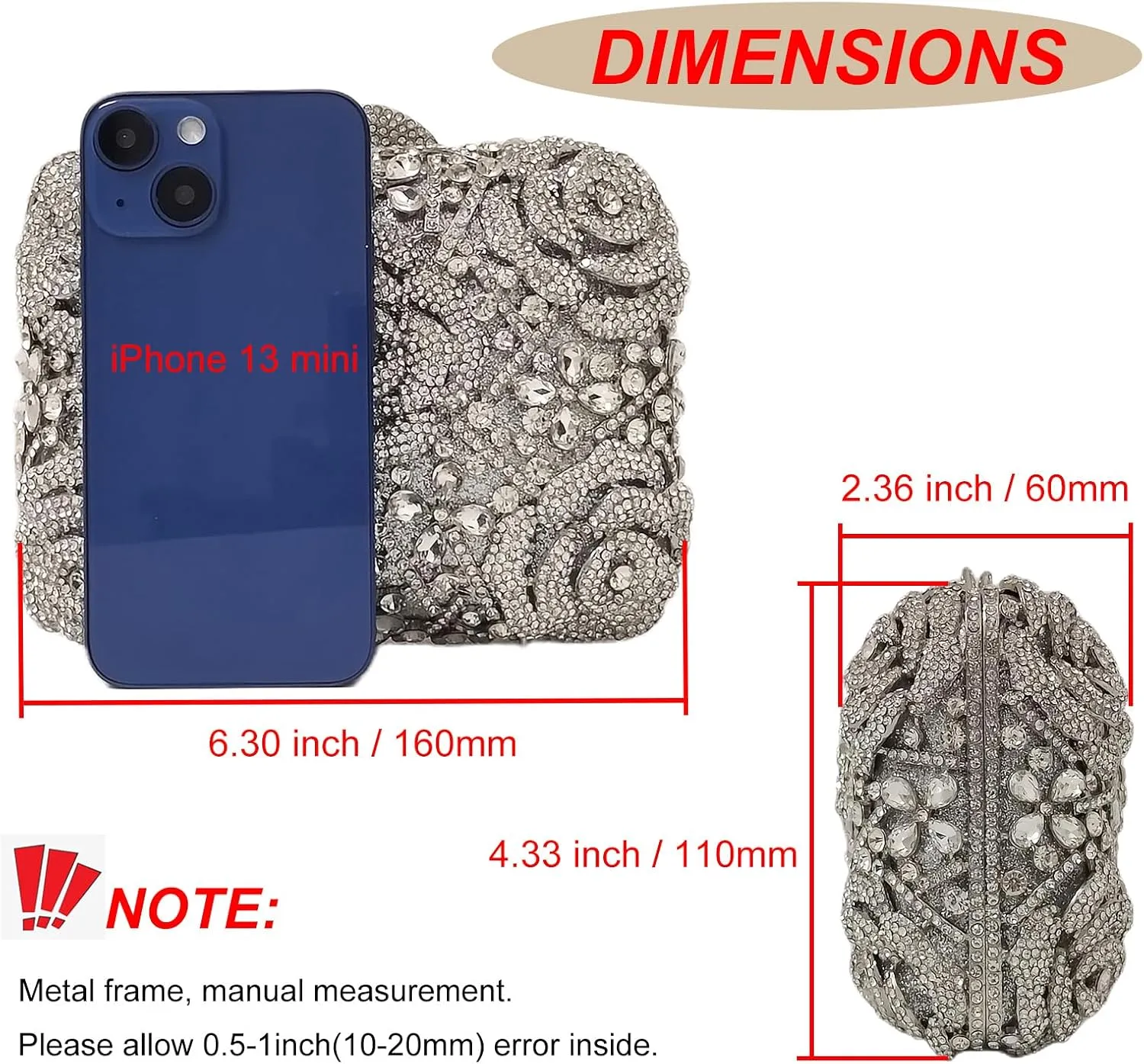 Five Rose Flowers Box Crystal Clutch Elegant Formal Wedding Bridal Evening Bags for Women Rhinestone Handbags Purse