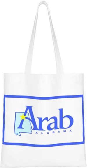Flag Of Arab, Alabama Tote Bag for Women Canvas Shopping Bags Reusable Large Capacity Casual Shoulder Handbags Grocery Bags DIY Gift Bags