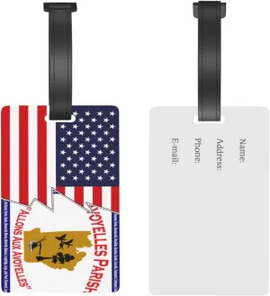 Flag of Avoyelles Parish, Louisiana and America Luggage Tags for Suitcases Travel Tags ID Labels for Women Men Travel Bag Luggage Accessories