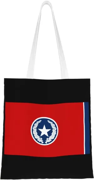 Flag Of Chattanooga, Tennessee (1923-2012) Tote Bag for Women Canvas Shopping Bags Reusable Large Capacity Casual Shoulder Handbags Grocery Bags DIY Gift Bags