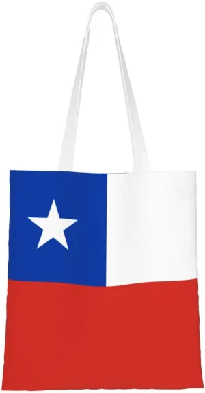 Flag of Chile Tote Bag for Women Canvas Shopping Bags Reusable Large Capacity Casual Shoulder Handbags Grocery Bags DIY Gift Bags