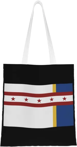 Flag Of Jenks, Oklahoma Tote Bag for Women Canvas Shopping Bags Reusable Large Capacity Casual Shoulder Handbags Grocery Bags DIY Gift Bags
