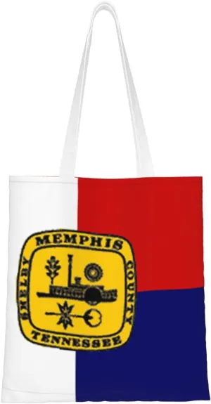 Flag Of Memphis, Tennessee (1963-1969) Tote Bag for Women Canvas Shopping Bags Reusable Large Capacity Casual Shoulder Handbags Grocery Bags DIY Gift Bags