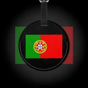 Flag of Portugal Round Luggage tag, Suitable for suitcases, etc., 3.7 inches