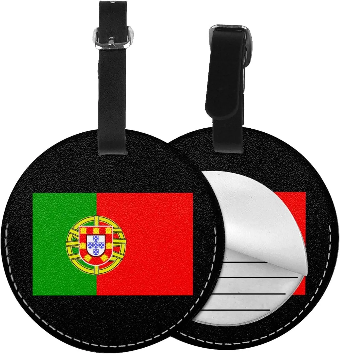 Flag of Portugal Round Luggage tag, Suitable for suitcases, etc., 3.7 inches