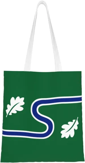 Flag Of Silverton, Oregon Tote Bag for Women Canvas Shopping Bags Reusable Large Capacity Casual Shoulder Handbags Grocery Bags DIY Gift Bags