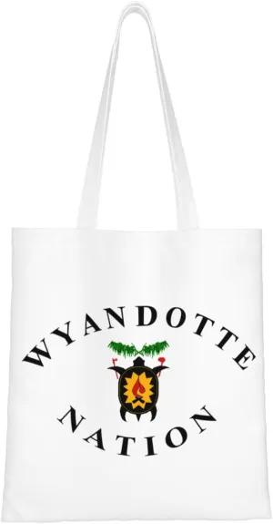 Flag Of The Wyandotte Nation Of Oklahoma Tote Bag for Women Canvas Shopping Bags Reusable Large Capacity Casual Shoulder Handbags Grocery Bags DIY Gift Bags