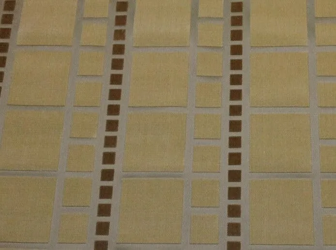 Flashphoenix Quality Sewing Fabric – Knoll S Gramercy Yorkville Beige Geometric Squares Velvet Fabric 2..by The Yard Size: 72" X 44"