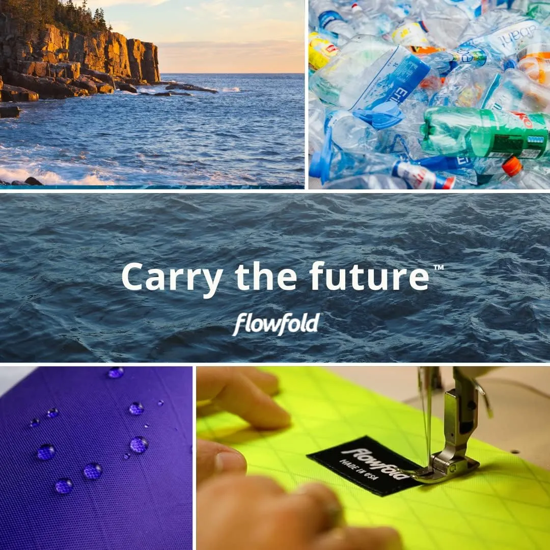 Flowfold Recycled Fabric Mini Zipper Pouch Water Repellent Small Pouch Wallet & Card Pouch for Keys, ID, Coins & AirPods Case Made in USA