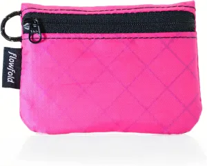 Flowfold Recycled Fabric Mini Zipper Pouch Water Repellent Small Pouch Wallet & Card Pouch for Keys, ID, Coins & AirPods Case Made in USA