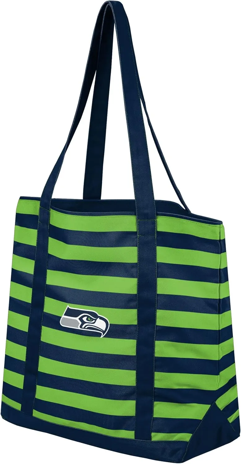 FOCO NFL Team Logo Stripe Canvas Tote Bag