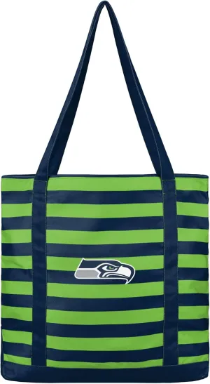 FOCO NFL Team Logo Stripe Canvas Tote Bag