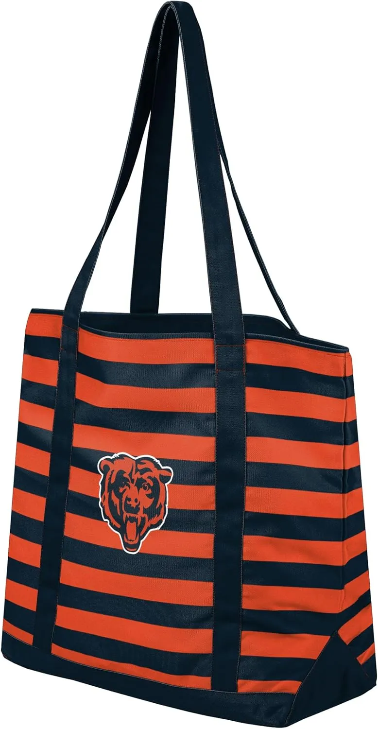FOCO NFL Team Logo Stripe Canvas Tote Bag
