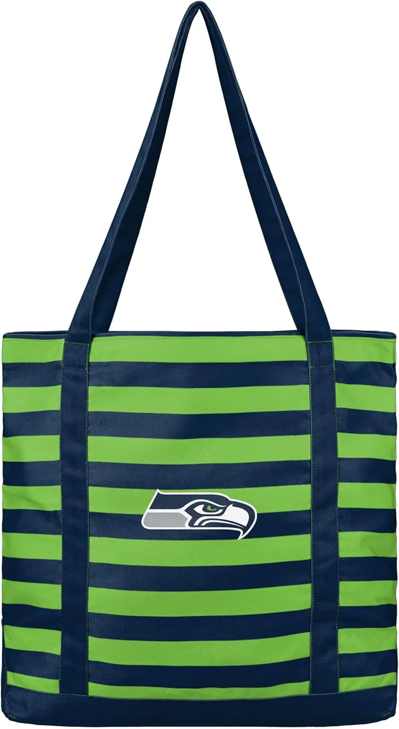 FOCO NFL Team Logo Stripe Canvas Tote Bag