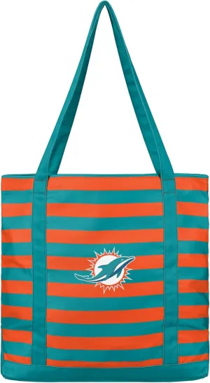 FOCO NFL Team Logo Stripe Canvas Tote Bag