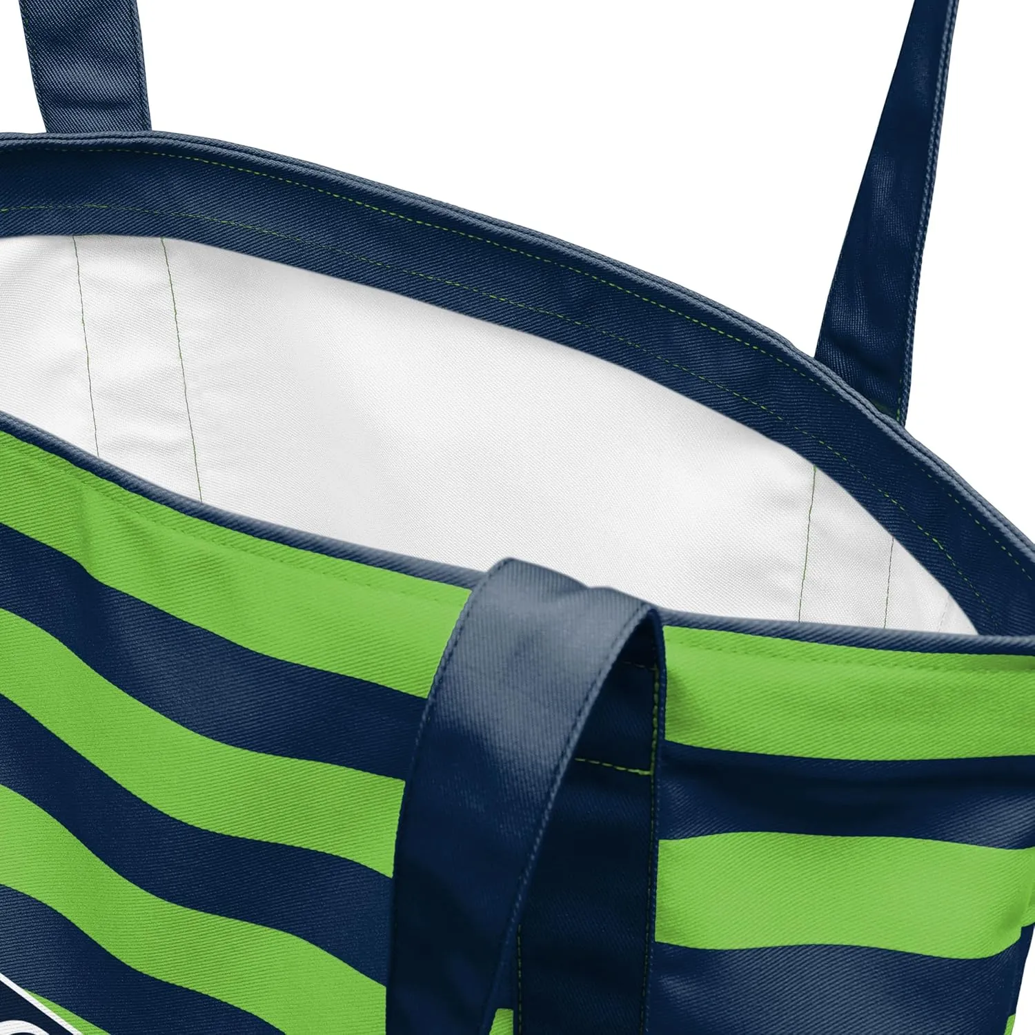 FOCO NFL Team Logo Stripe Canvas Tote Bag