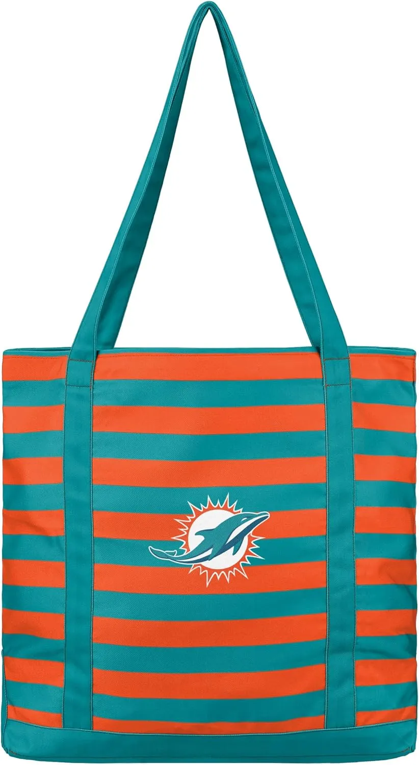 FOCO NFL Team Logo Stripe Canvas Tote Bag