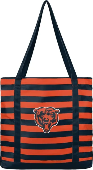 FOCO NFL Team Logo Stripe Canvas Tote Bag