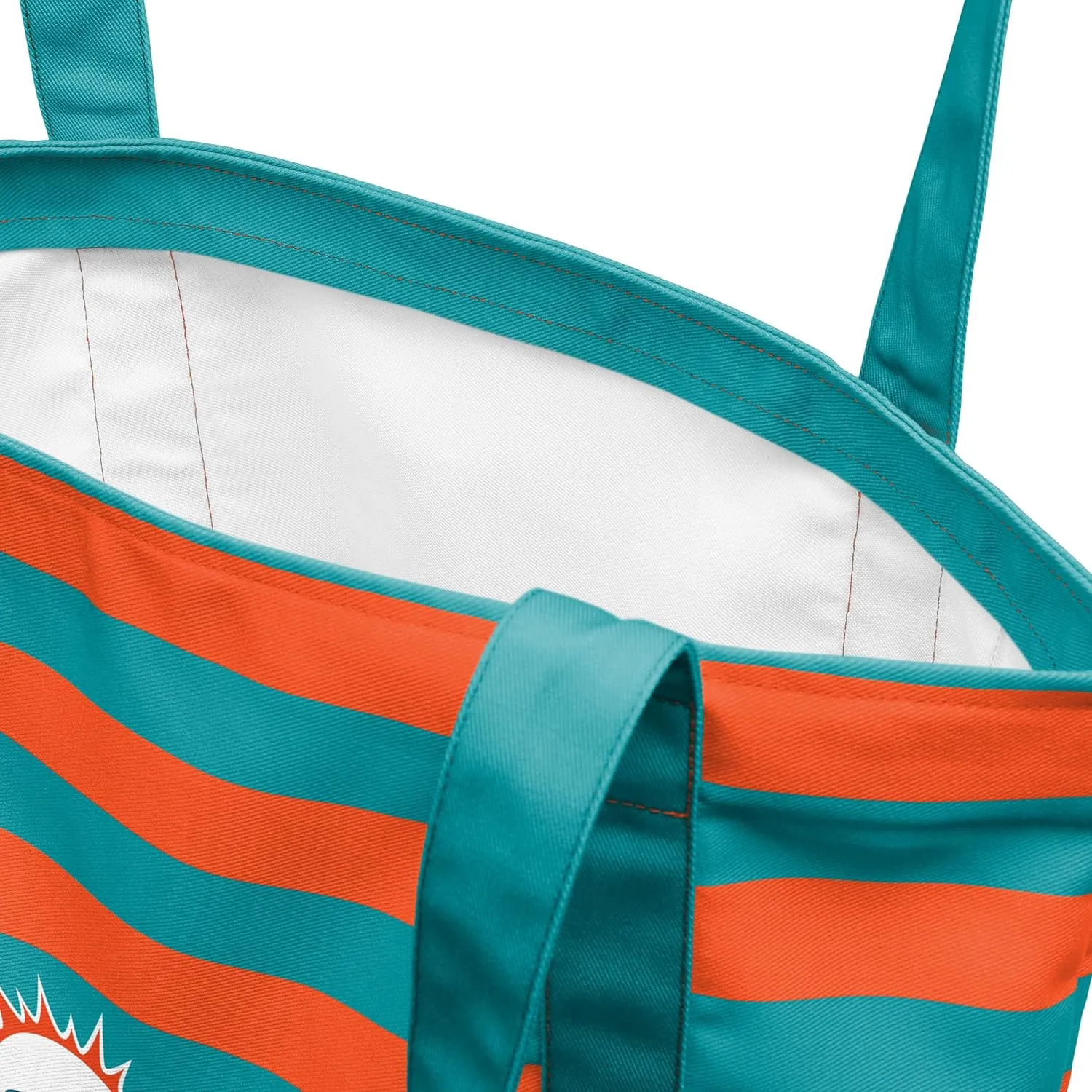 FOCO NFL Team Logo Stripe Canvas Tote Bag