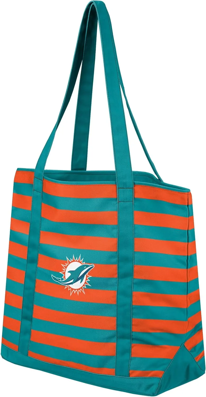 FOCO NFL Team Logo Stripe Canvas Tote Bag