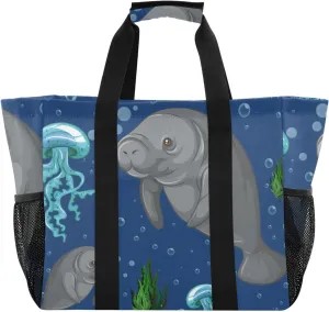 Foldable Grocery Reusable Tote Grocery Bag, Travel Canvas Shoulder Bags, Large Casual Laundry Pool Beach Bag