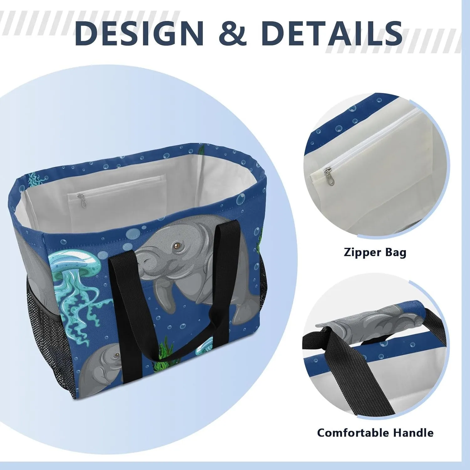 Foldable Grocery Reusable Tote Grocery Bag, Travel Canvas Shoulder Bags, Large Casual Laundry Pool Beach Bag