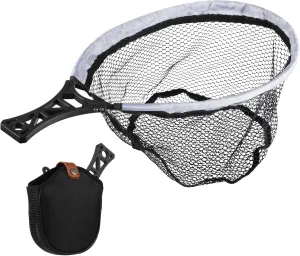 Folding Fly Fishing Net, Foldable Landing Trout Net with Tackle Bag, Lightweight Rubber-Coated Mesh Nets with Non-Slip Handle, Fly Fishing Gear for Beginners