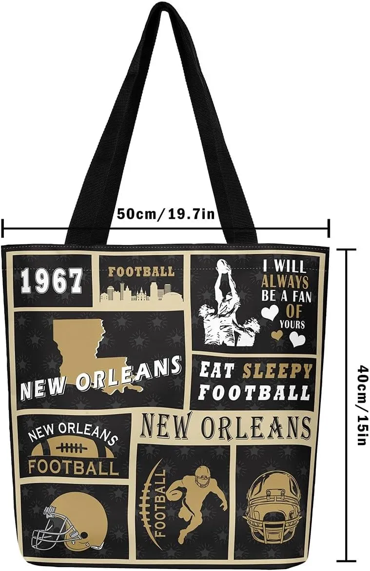 Football Canvas Bag for Kids Boys Girls,Rugby Canvas Tote Bag for Football Fan