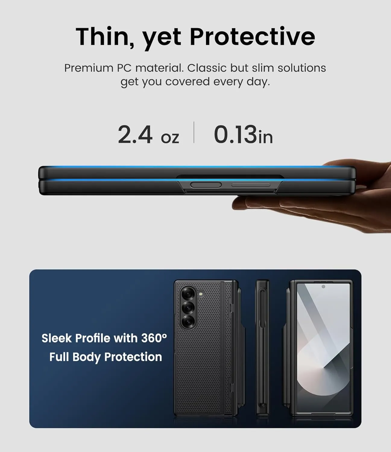 for Samsung Galaxy Z Fold 6 Case with S Pen Holder, Screen Protector & Kickstand & Hinge Protection, Slim Fit Rugged Hard 360° Full Body Cover Protective Phone Case for Samsung Z Fold 6, Black
