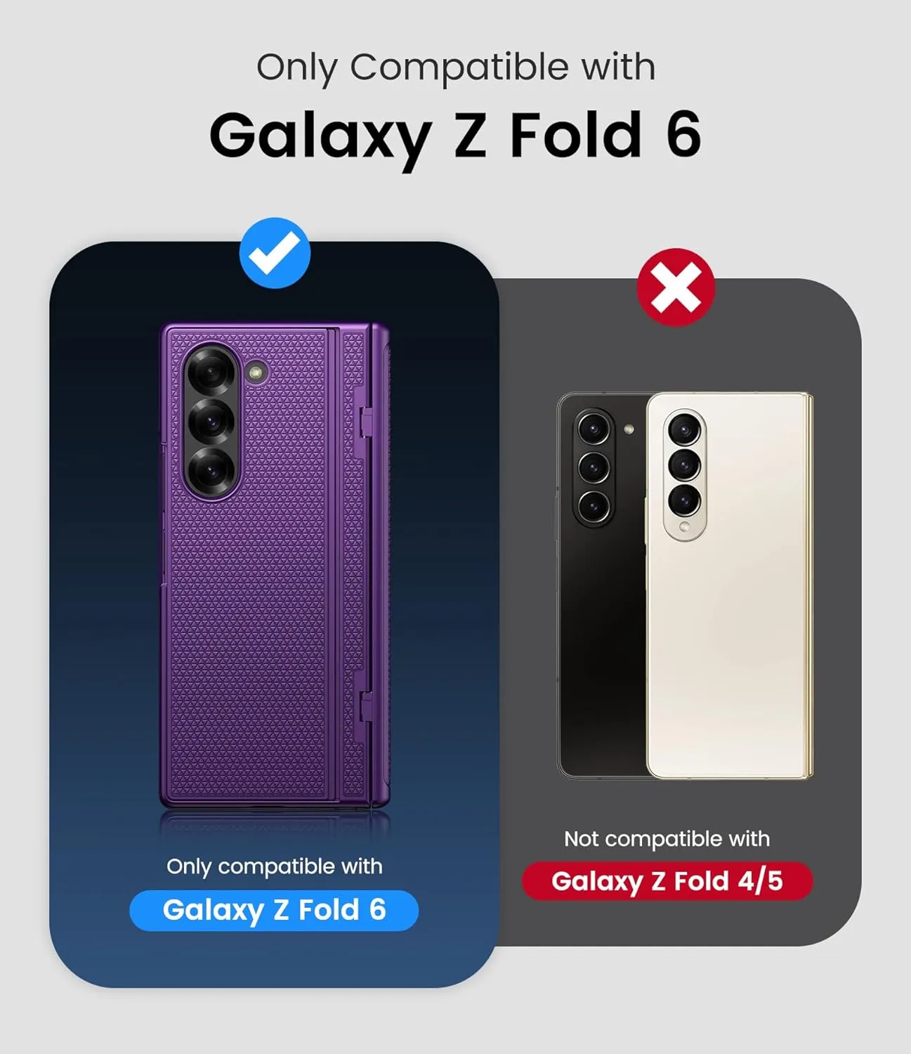 for Samsung Galaxy Z Fold 6 Slim Case with Stand, Tempered Screen Protector & Hinge Protection, 360° Full Body Shockproof Protective Phone Case Cover for Samsung Galaxy Z Fold6 2024, Purple