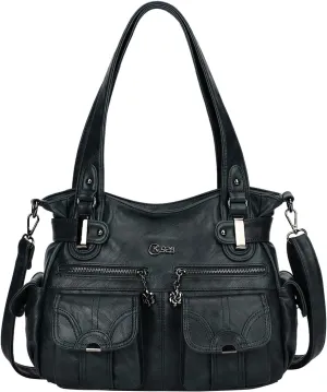 Foreign Trade Fashion Women's Shoulder Bag European And American Large Capacity PU Leather Small Tote (Green, One Size)