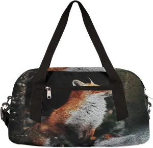 Forest Fox Kids Duffel Bag for Girls Boys Teens, Fox Oil Painting Dance Bag Overnight Small Duffel Bag Carry On Weekend Sports Gym Travel Bag for School Practice Gymnastics Ballet