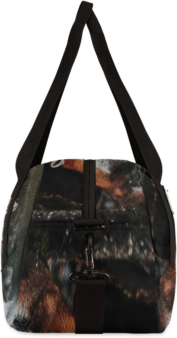Forest Fox Kids Duffel Bag for Girls Boys Teens, Fox Oil Painting Dance Bag Overnight Small Duffel Bag Carry On Weekend Sports Gym Travel Bag for School Practice Gymnastics Ballet
