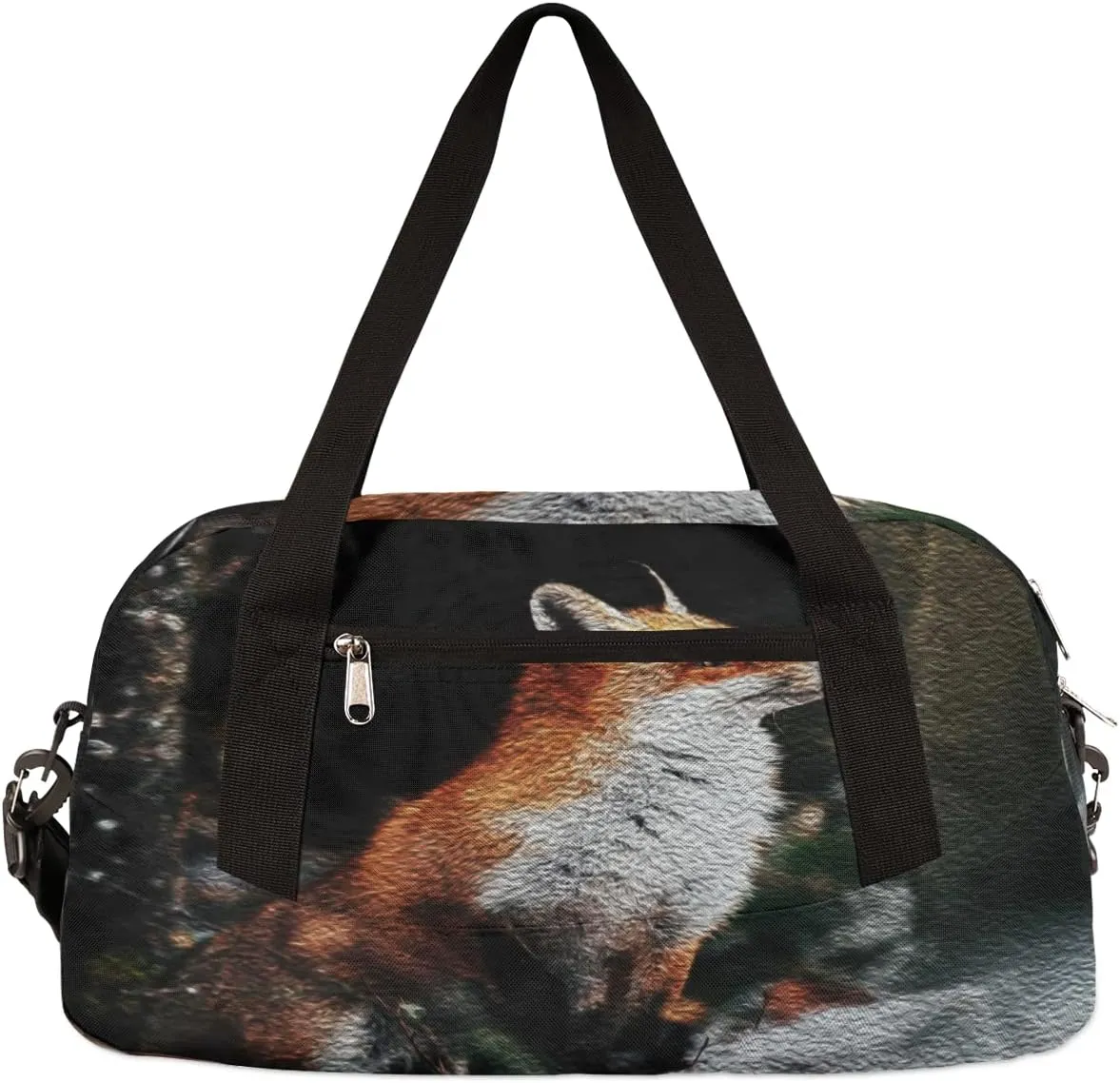 Forest Fox Kids Duffel Bag for Girls Boys Teens, Fox Oil Painting Dance Bag Overnight Small Duffel Bag Carry On Weekend Sports Gym Travel Bag for School Practice Gymnastics Ballet