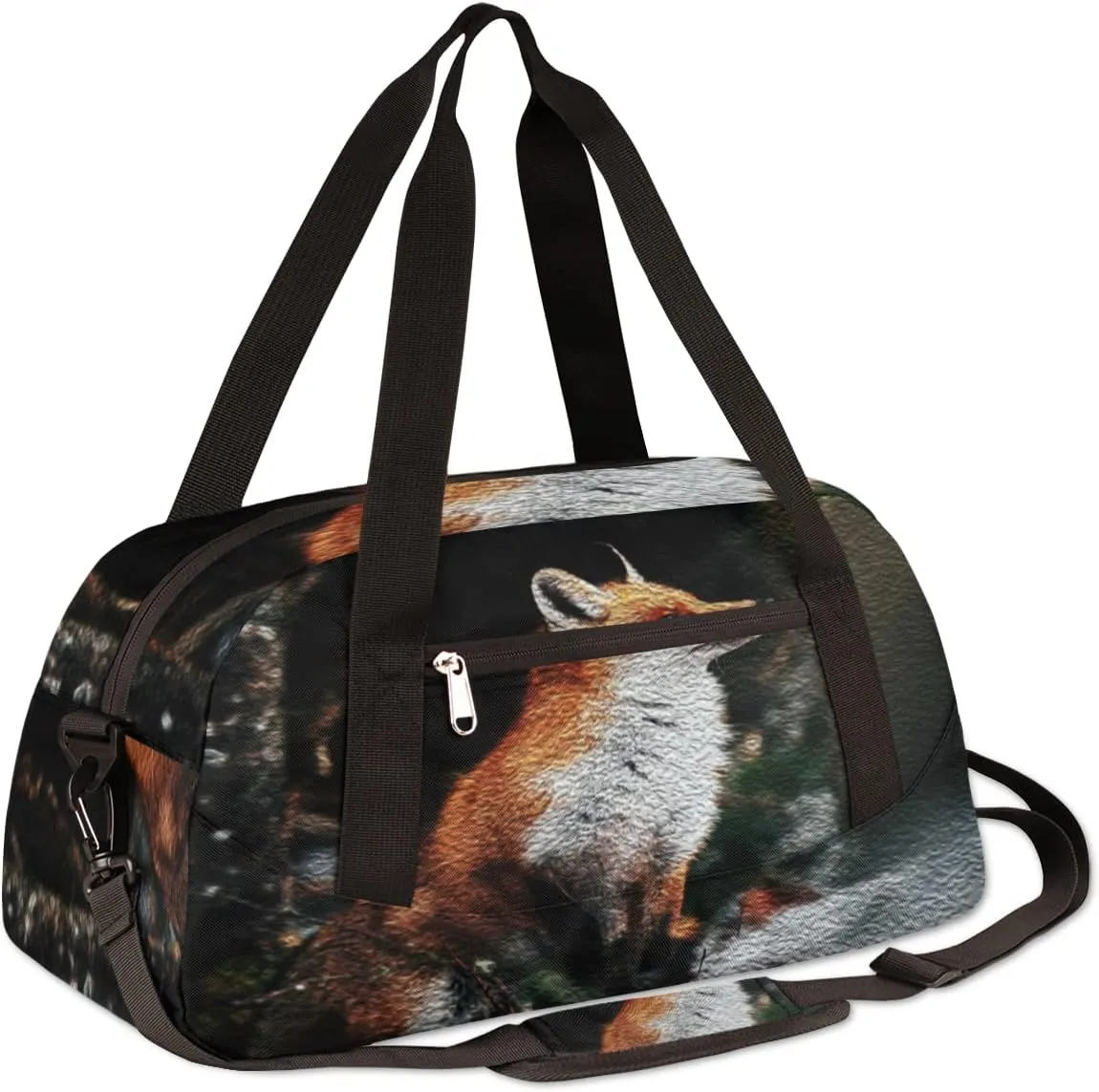 Forest Fox Kids Duffel Bag for Girls Boys Teens, Fox Oil Painting Dance Bag Overnight Small Duffel Bag Carry On Weekend Sports Gym Travel Bag for School Practice Gymnastics Ballet