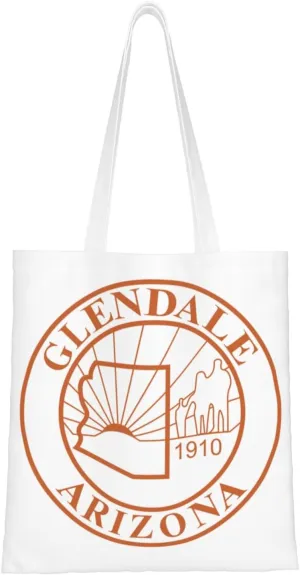 Former Flag Of Glendale, Arizona Tote Bag for Women Canvas Shopping Bags Reusable Large Capacity Casual Shoulder Handbags Grocery Bags DIY Gift Bags