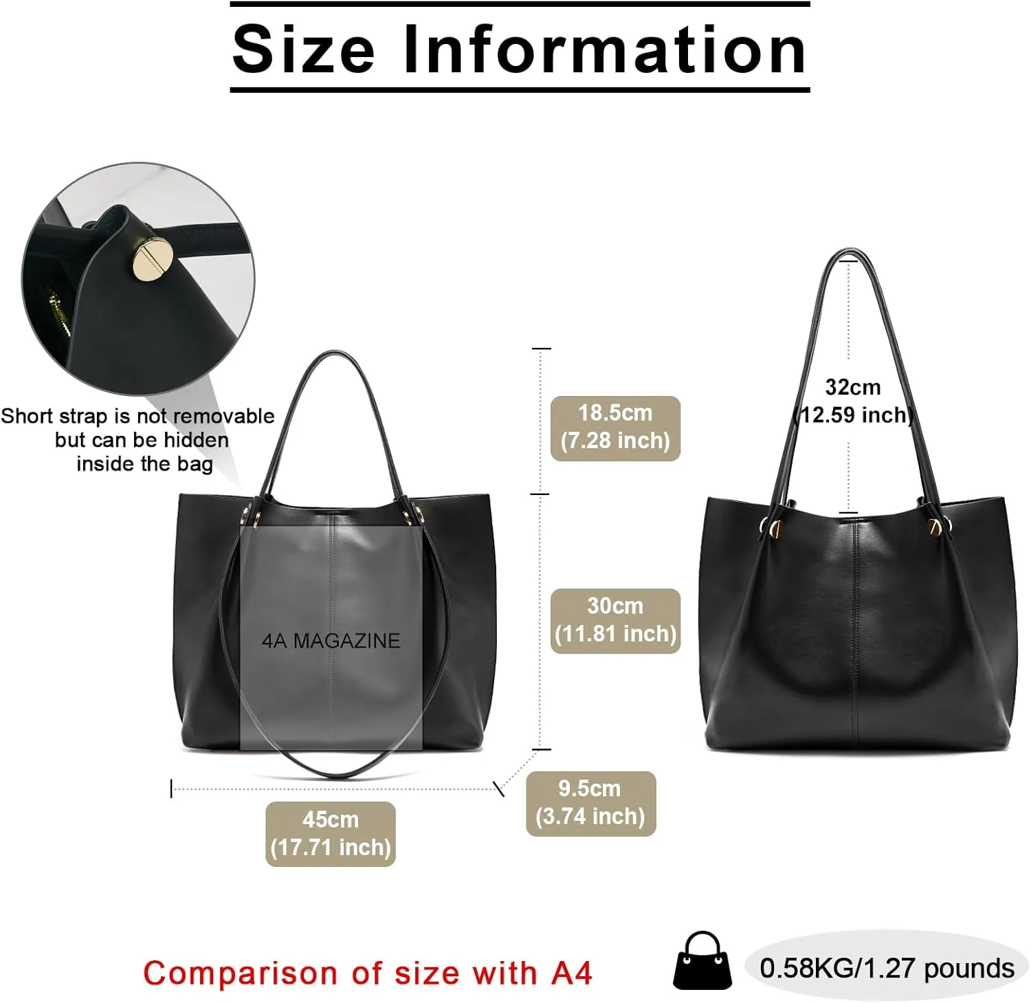 FOXLOVER Genuine Leather Shoulder Bags for Women Large Capacity Women's Tote Top-Handle Handbags with 2 Ways
