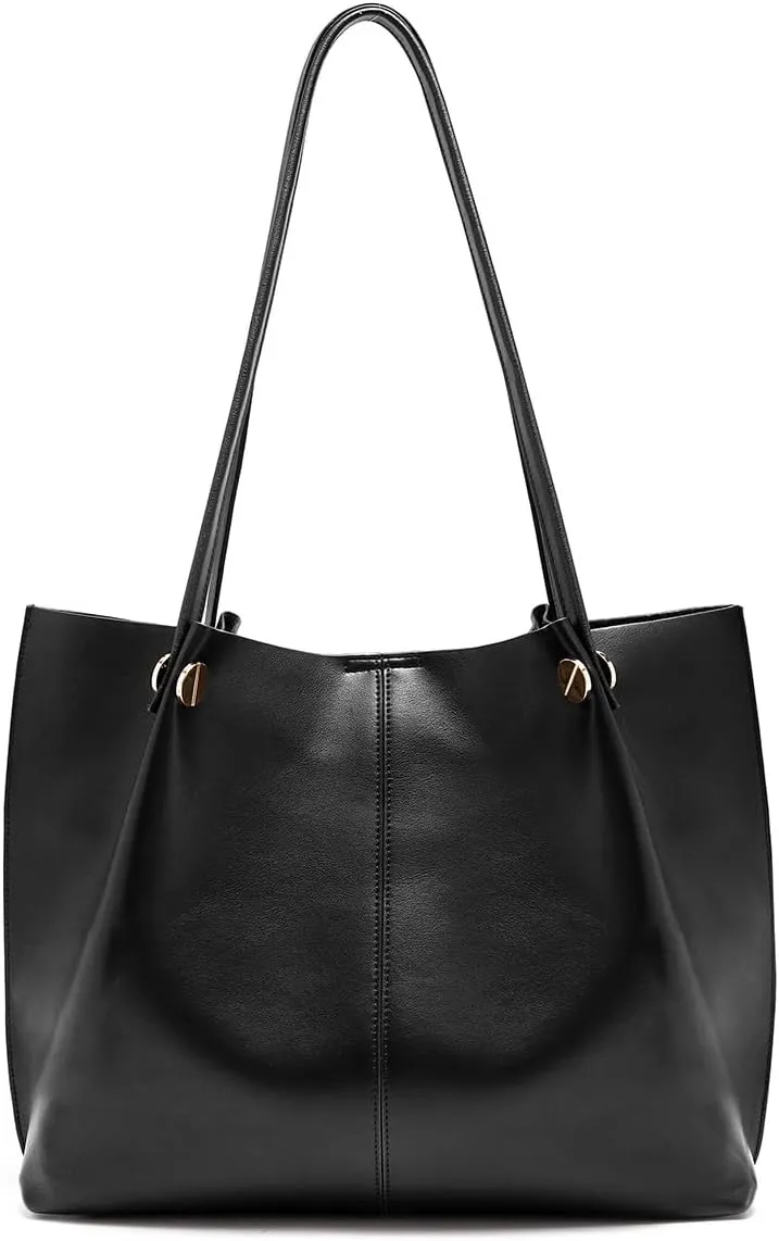 FOXLOVER Genuine Leather Shoulder Bags for Women Large Capacity Women's Tote Top-Handle Handbags with 2 Ways